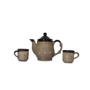 Ceramic designer kettle and Set of 2 cups