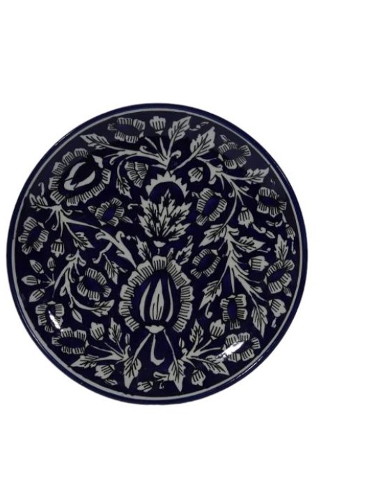 Ceramic Handmade Plate Blue Mughal Design (Set of 1)