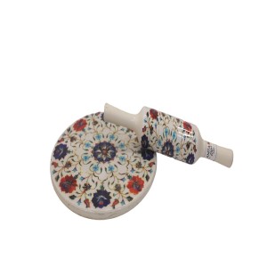 Marble Rolling Pin & Board  with Beautiful Flower Design
