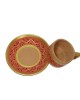 Clay cup with saucer set of 6 (orange)
