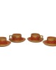 Clay cup with saucer set of 6 (orange)