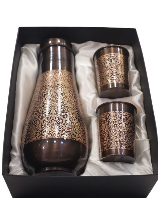 Copper Tumbler along with 2 Copper Glass