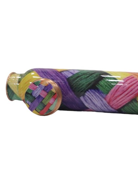 Copper Bottle with Colorful Wool Thread Design