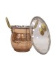 Copper Serving Bowl with Handle and Glass Lid