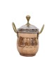 Copper Serving Bowl with Handle and Glass Lid