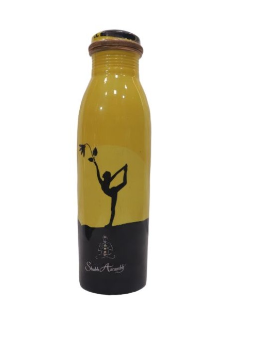 Designer Copper bottle : Dual tone Yellow