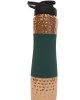 Pure Copper Water Sipper with matt finish, top and bottom hammered finish.  Easy hand grip in center with silk finish in Green colour 