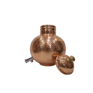 Hammerd pure copper matka pot with lid and tap water dispenser matka shape ( 6L)