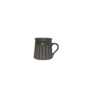 Handmade ceramic mug Set of 2 ( ideal for tea , coffee , milk and  more , power lines , 275 ml )
