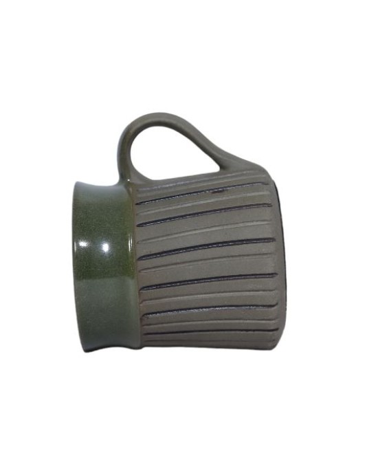 Handmade ceramic mug Set of 2 ( ideal for tea , coffee , milk and  more , power lines , 275 ml )
