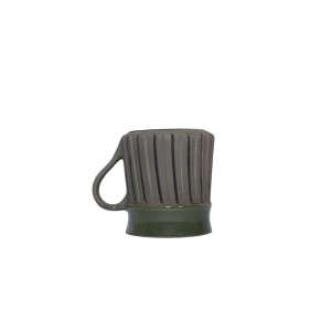 Handmade ceramic mug Set of 2 ( ideal for tea , coffee , milk and  more , power lines , 275 ml )