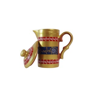 Handmade Printed Clay Jug with Lid 