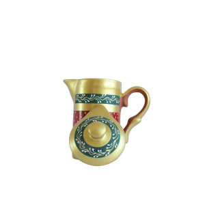 Handmade Printed Clay Jug with Lid 