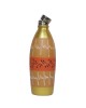 Handmade printed clay water bottle with steel cap ( Gold & Orange 1L)