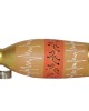 Handmade printed clay water bottle with steel cap ( Gold & Orange 1L)