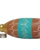 Handmade printed clay water bottle with steel cap ( Gold & Sky blue1L)