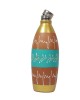 Handmade printed clay water bottle with steel cap ( Gold & Sky blue1L)