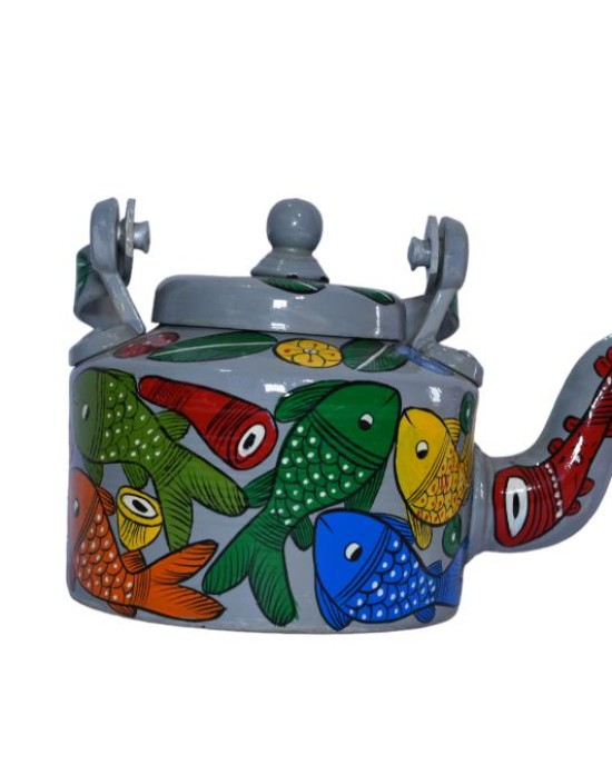 Handmade Colourful Design Kettle (Multi Colour)