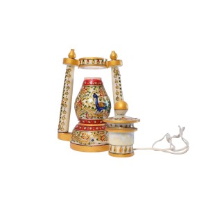 Handmade Rajasthani design marble lamp