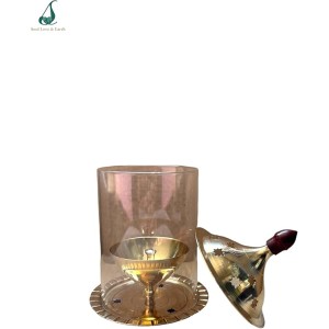 Pure Brass Akhand Diya with Glass Cover