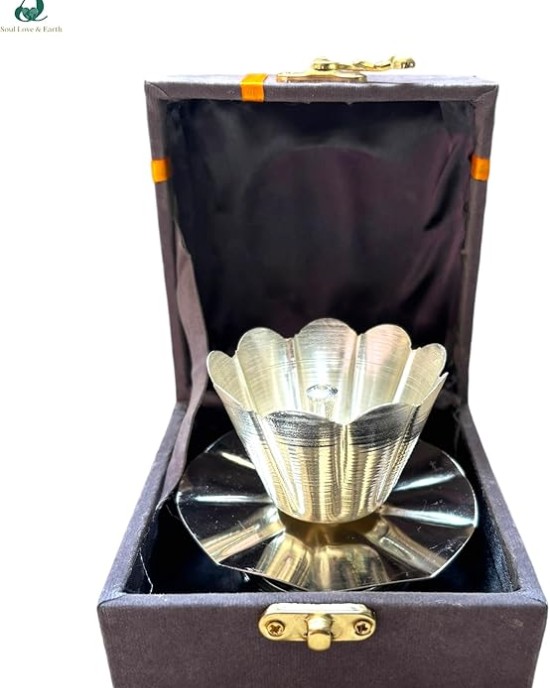 German Silver Diya - Home Temple and Diwali Decorations
