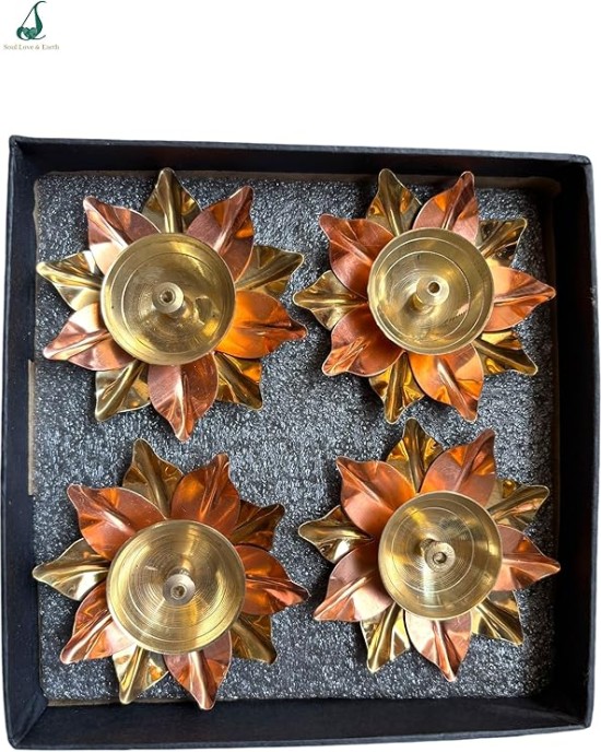 Lotus Diya Set of 4 - Home Temple and Diwali Decor with our beautiful