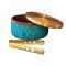 Mango Wood Chapati Box with Enamel Coating & Pure Brass Lid – 9 Inches