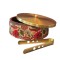Mango Wood Chapati Box with Enamel Coating & Pure Brass Lid – 9 Inches