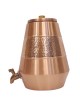 Middle Hammered Pure Copper Pyramid Water Dispenser with Lid and Tap
