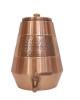 Middle Hammered Pure Copper Pyramid Water Dispenser with Lid and Tap