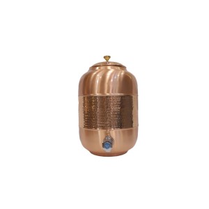 Middle hammerd pure copper in ovel shape with lid and tap water dispenser ( 8L)