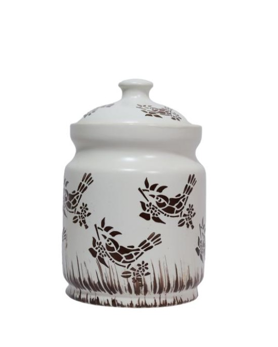 Multi Use Ceramic Storage Jar (Set Of 1)