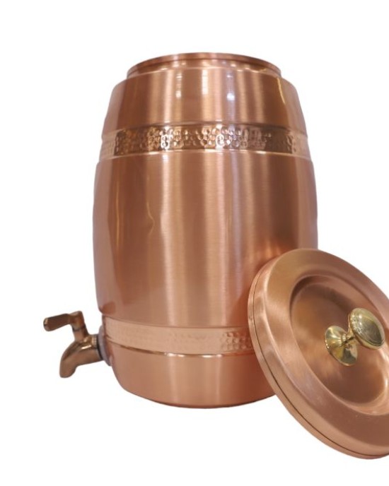 Plain pure copper water table top water dispenser  with tap (8L)