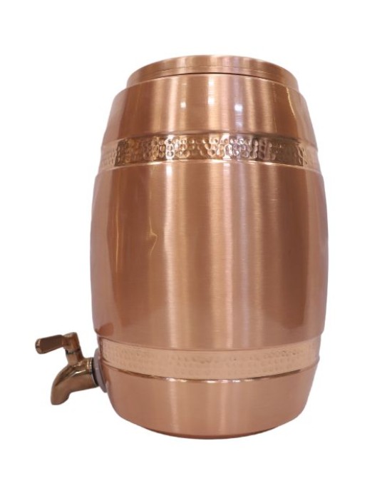 Plain pure copper water table top water dispenser  with tap (8L)