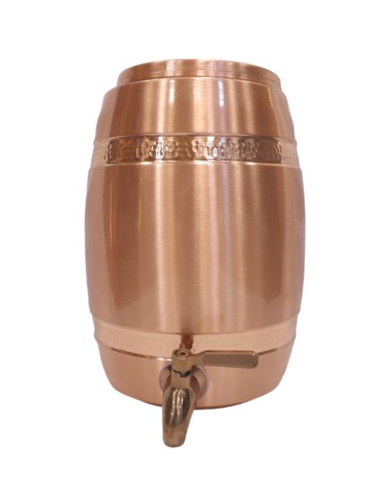 Plain pure copper water table top water dispenser  with tap (8L)