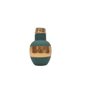 Premium Pure Copper Bedside Water Bottle with Middle Hammered Design