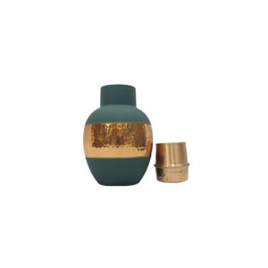 Premium Pure Copper Bedside Water Bottle with Middle Hammered Design