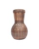 Premium pure copper bed side water bottle with line design and inbuilt glass (1L)