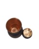 Premium pure copper bed side water bottle with middle craving and inbuilt glass (1L)