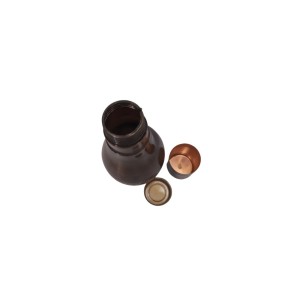 Premium & pure copper  bed side water bottle with middle craving and inbuilt glass (1L)