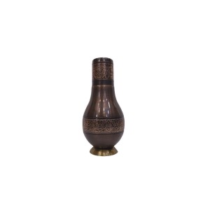 Premium & pure copper  bed side water bottle with middle craving and inbuilt glass (1L)