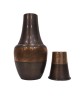Premium pure copper bed side water bottle with middle craving and inbuilt glass (1L)