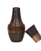 Premium pure copper bed side water bottle with middle craving and inbuilt glass (1L)
