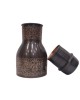 Premium Pure Copper Bedside Water Bottle with Intricate Engraving and Built-In Glass