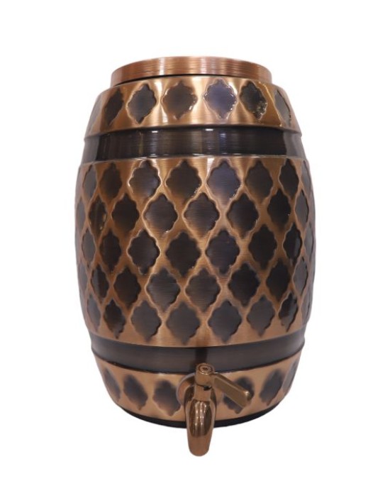 Premium pure copper in a apiary shape water dispenser with lid and tap (12L)