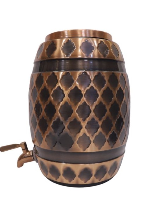Premium pure copper in a apiary shape water dispenser with lid and tap (12L)
