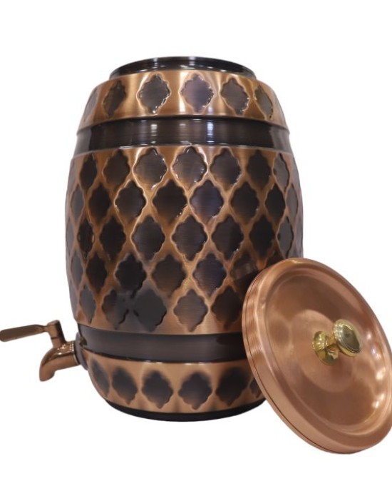 Premium pure copper in a apiary shape water dispenser with lid and tap (12L)