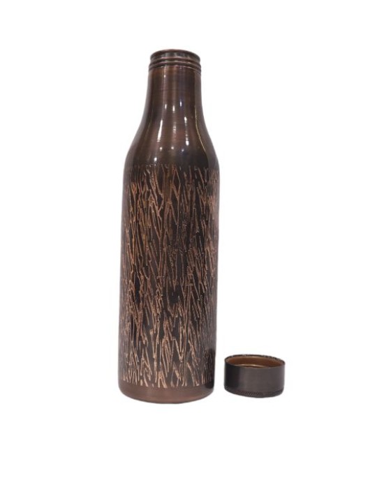 Premium Pure Copper Water Bottle with Craving and Narrow Mouth