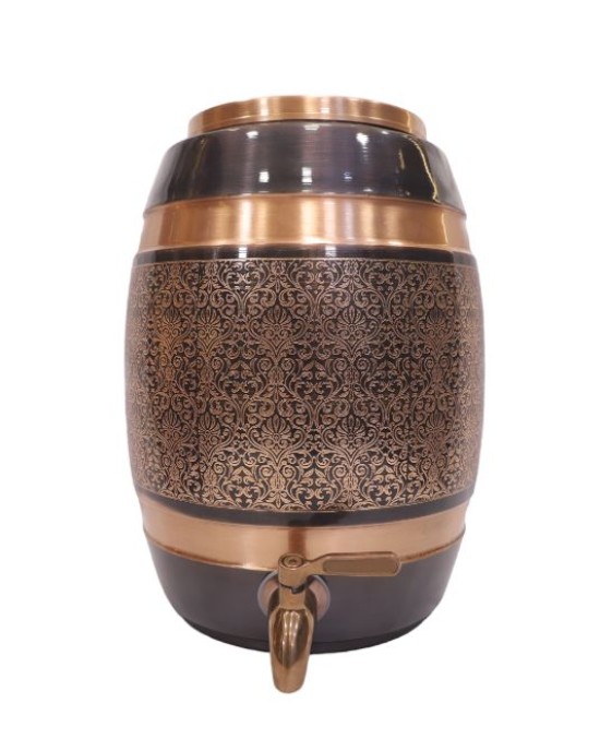Premium pure copper water dispenser matka tank pot ovel shape with tap (12L-12000ML)