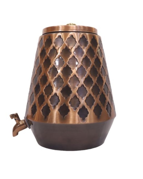 Premium pure copper water dispenser matka tank pot with honeybee style (12L-1200ML)